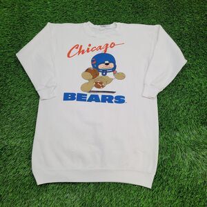 Vintage Chicago Bears Dress Sweatshirt Womens L 22x31 White